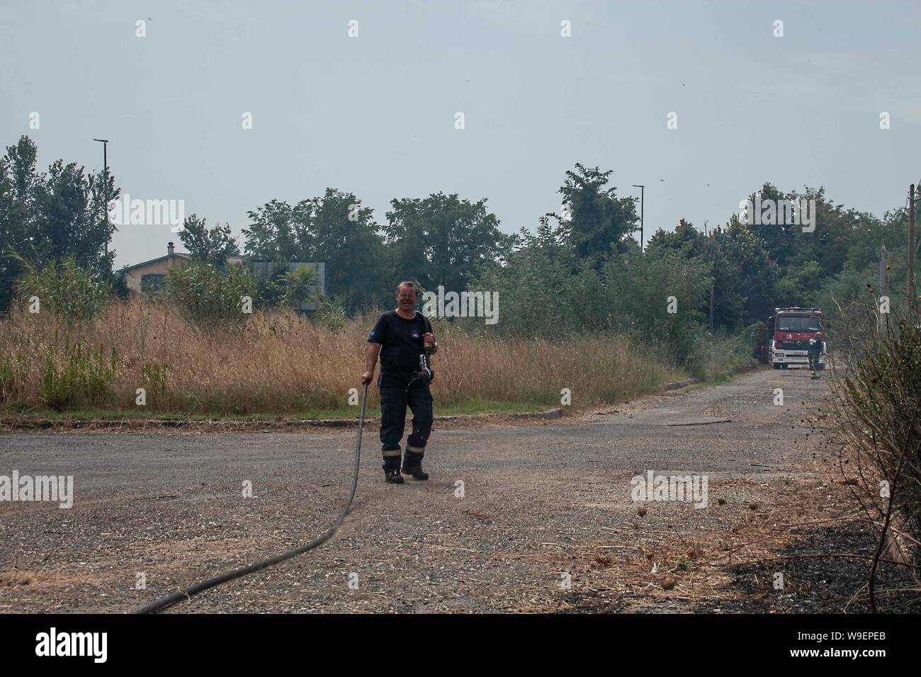 Brand in der pubblic Park Rom Stockfoto