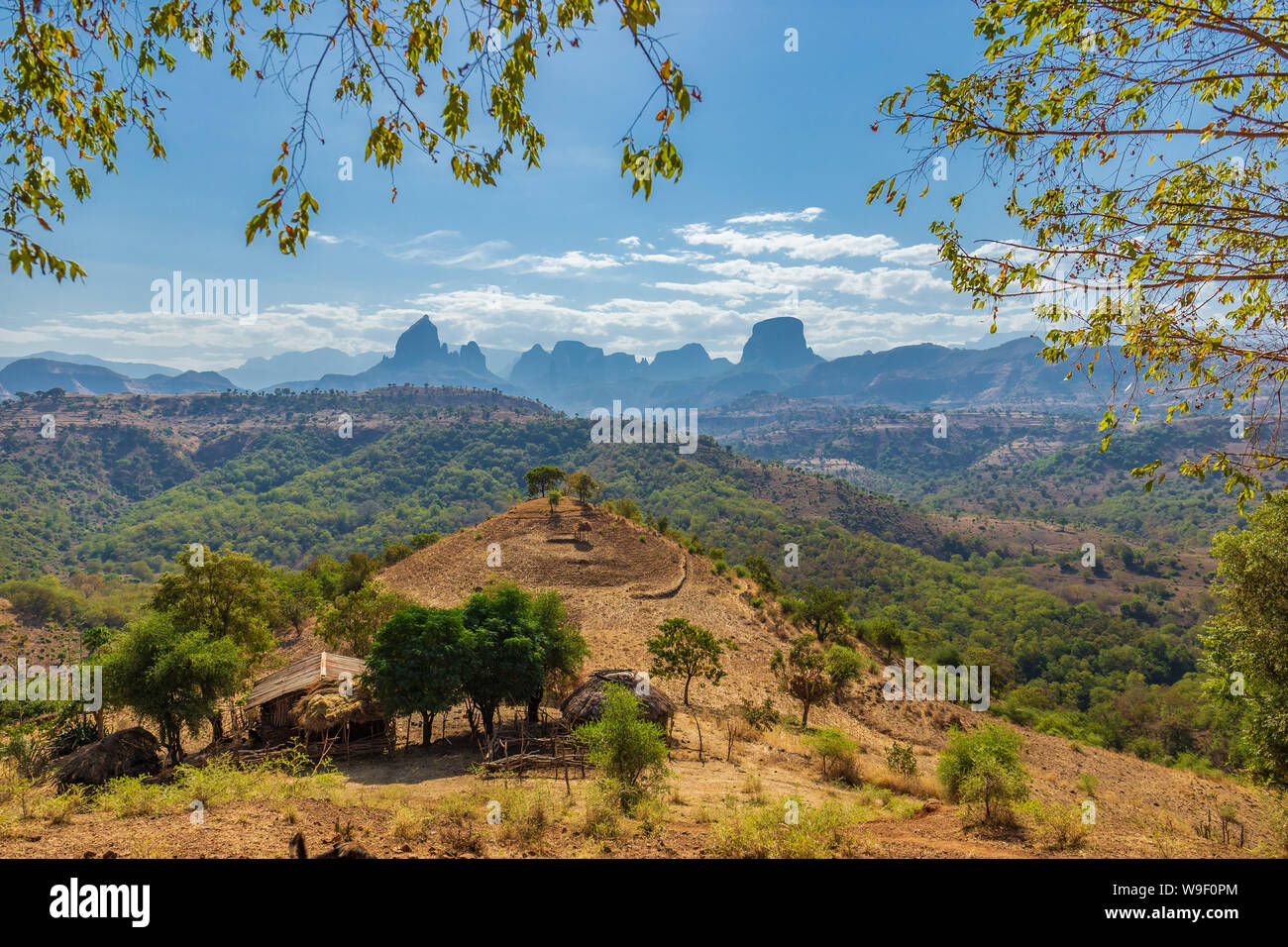 Atemberaubende Landschaft Blick in die Simien Mountains National Park, Äthiopien Stockfoto