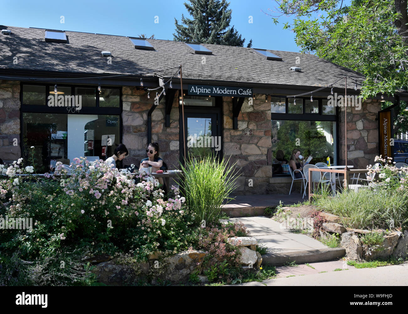 Coffee Shop, Boulder, CO, Alpine modernes Cafe Stockfoto