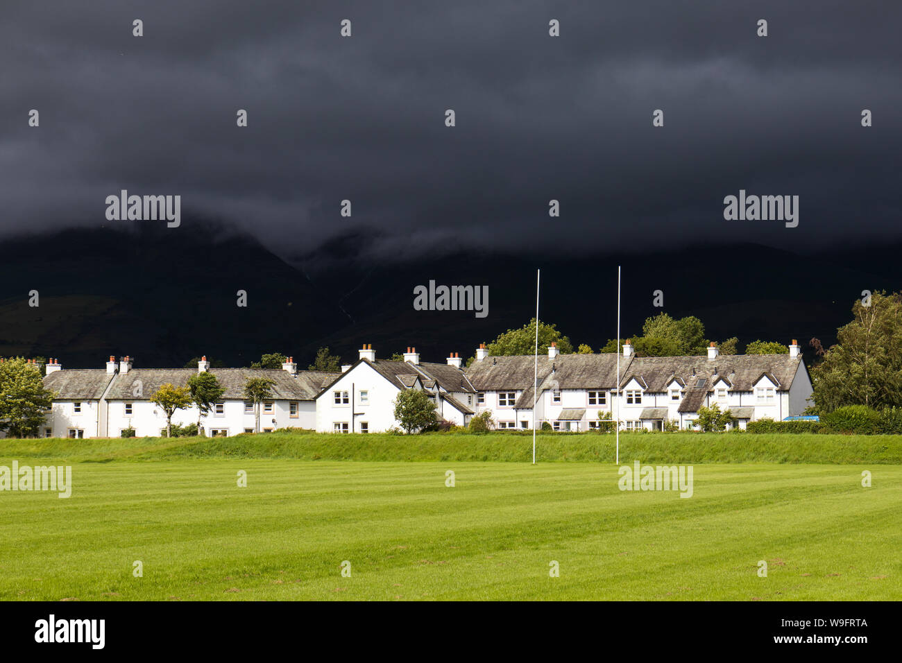 Sturmwolken über Keswick Stockfoto