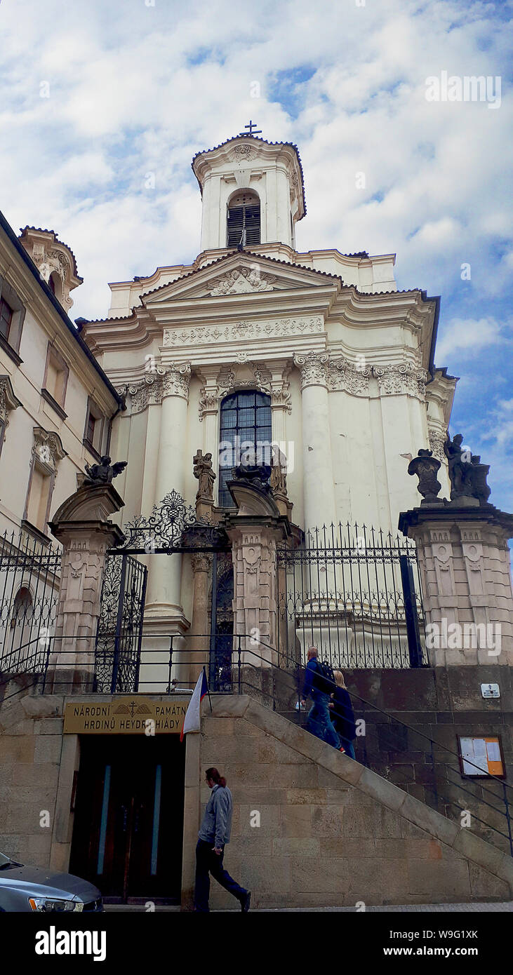 Der Tschechischen orthodoxen Kirche des hl. Cyrill und Methodius in Prag in der Tschechischen Republik hat ein Museum in der Krypta feiern braveryand Mut im WW2 Stockfoto