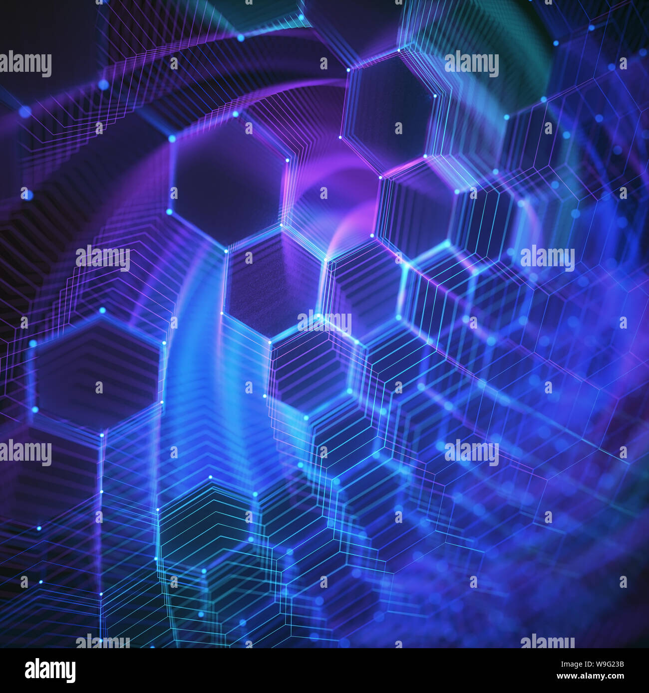 Drei-dimensionalen Gitter aus Linien und Punkten in abstrakter Form in der Technologie Konzept. Bild als Hintergrund zu verwenden. Stockfoto