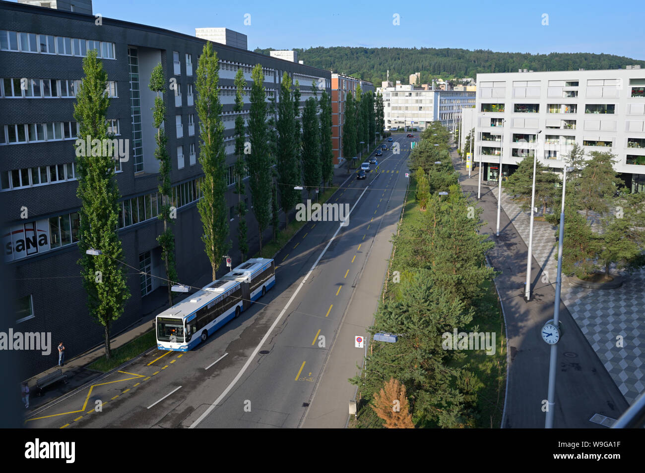 Die max-bill-Platz in Oerlikon, Zürich, CH Stockfoto