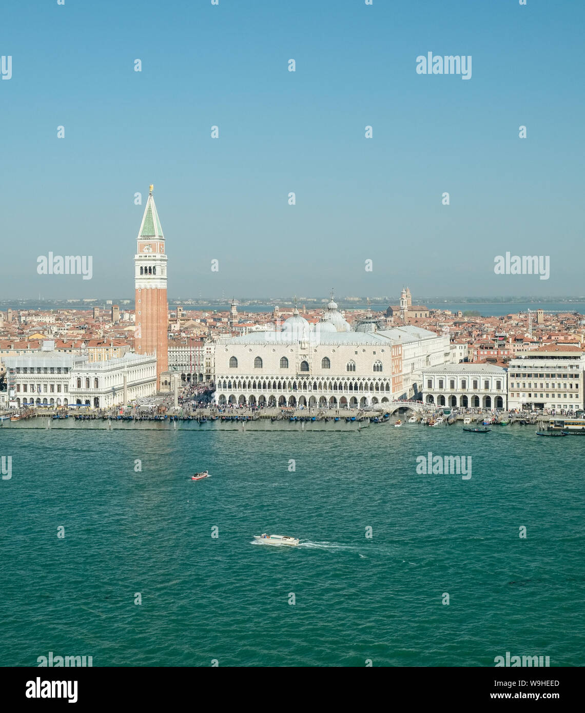 Der Palazzo Ducale und Piazetta vom Campanile von San Giorgio Maggiore Stockfoto