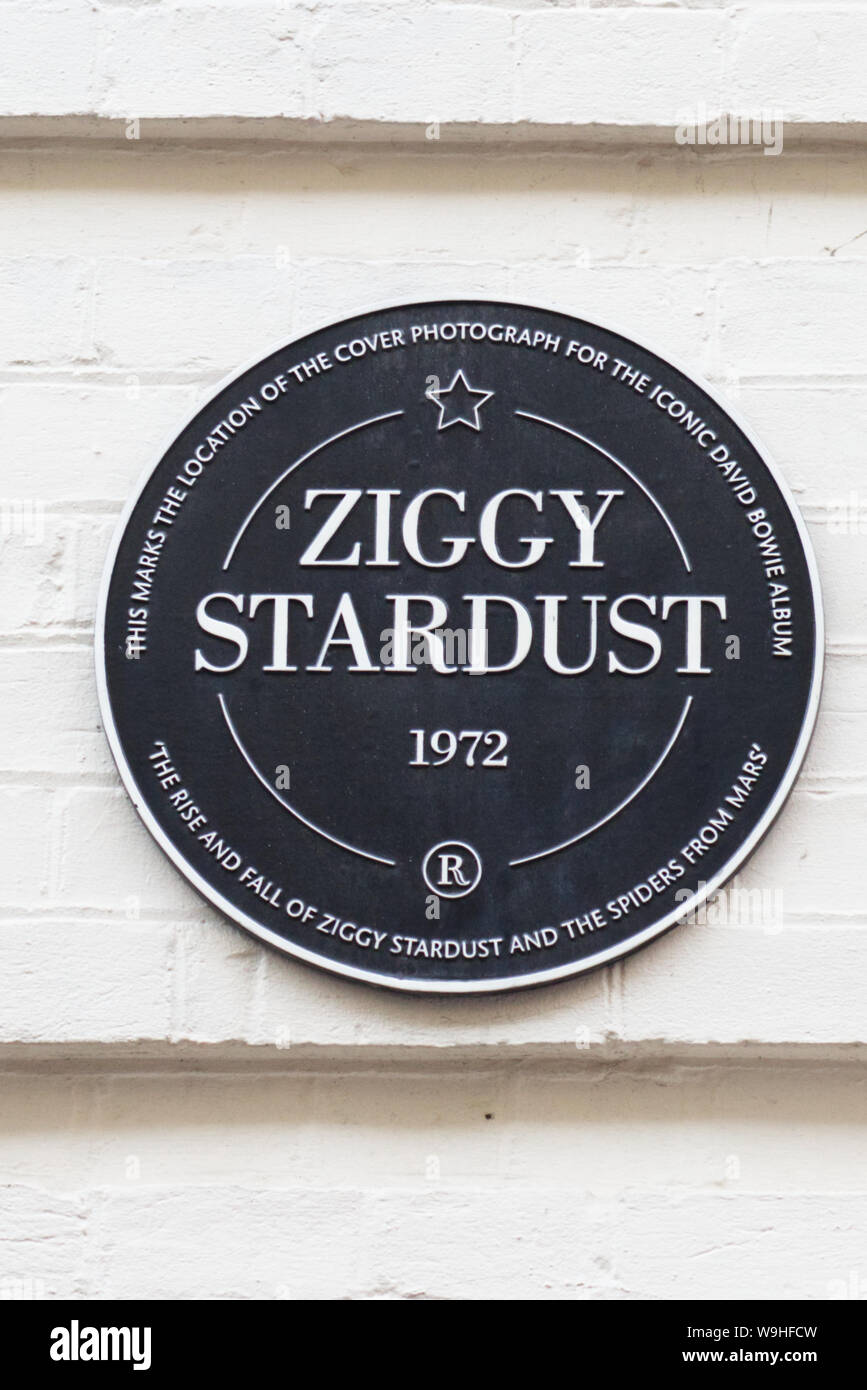Ziggy Stardust Plakette London Stockfoto