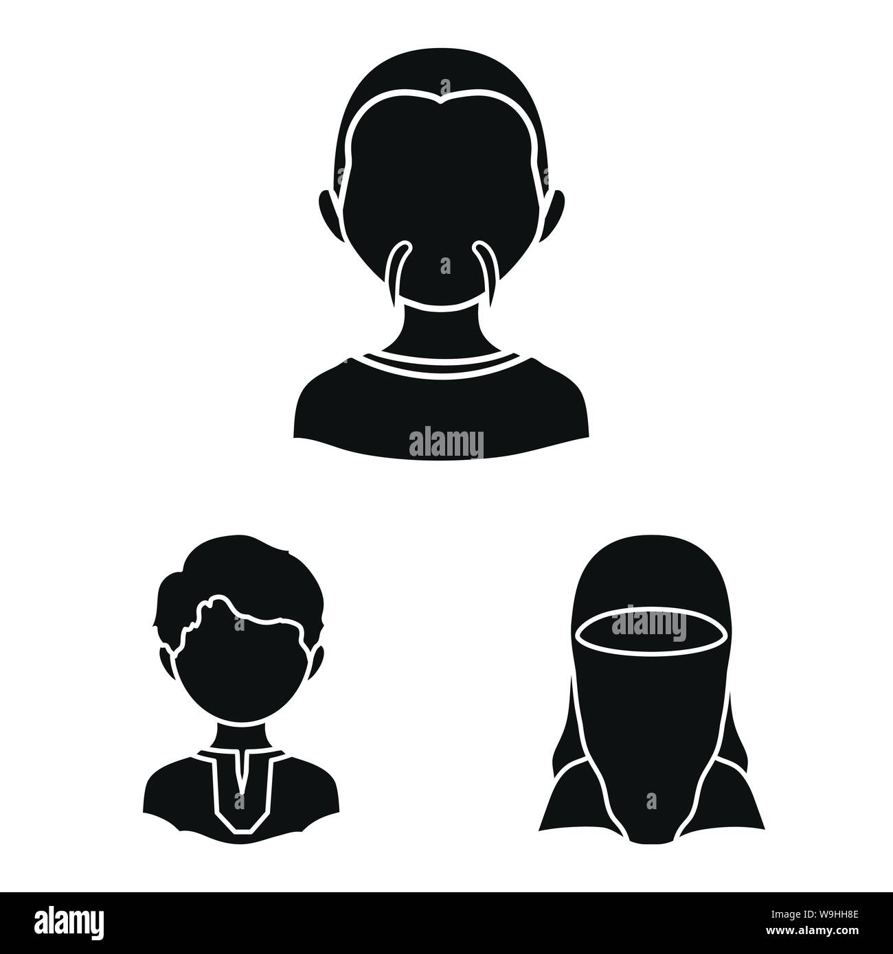 Isoliertes Objekt von Person und Kultur Symbol. Sammlung von Person und rennen Vektor Illustration. Stock Vektor