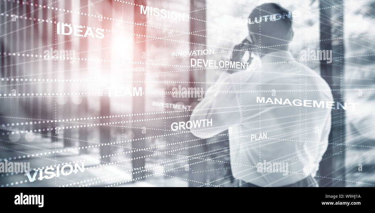 Abstrakte Geschäft Hintergrund Double Exposure mixed Media. Stockfoto