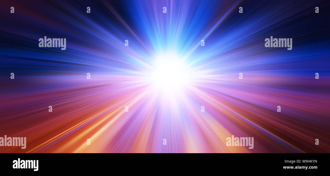 Banner Breite der schnellen Geschwindigkeit blur zoom Blue Light Business Concept abstract Hintergrund durchführen. Stockfoto
