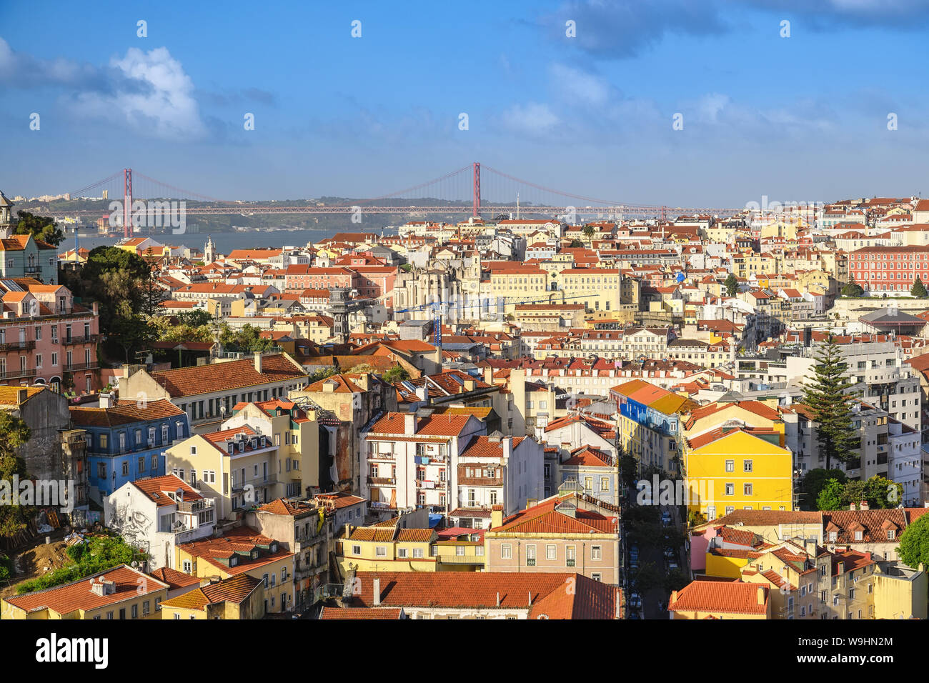 Lissabon Portugal, Luftbild Skyline der Stadt in Lissabon Baixa Stockfoto