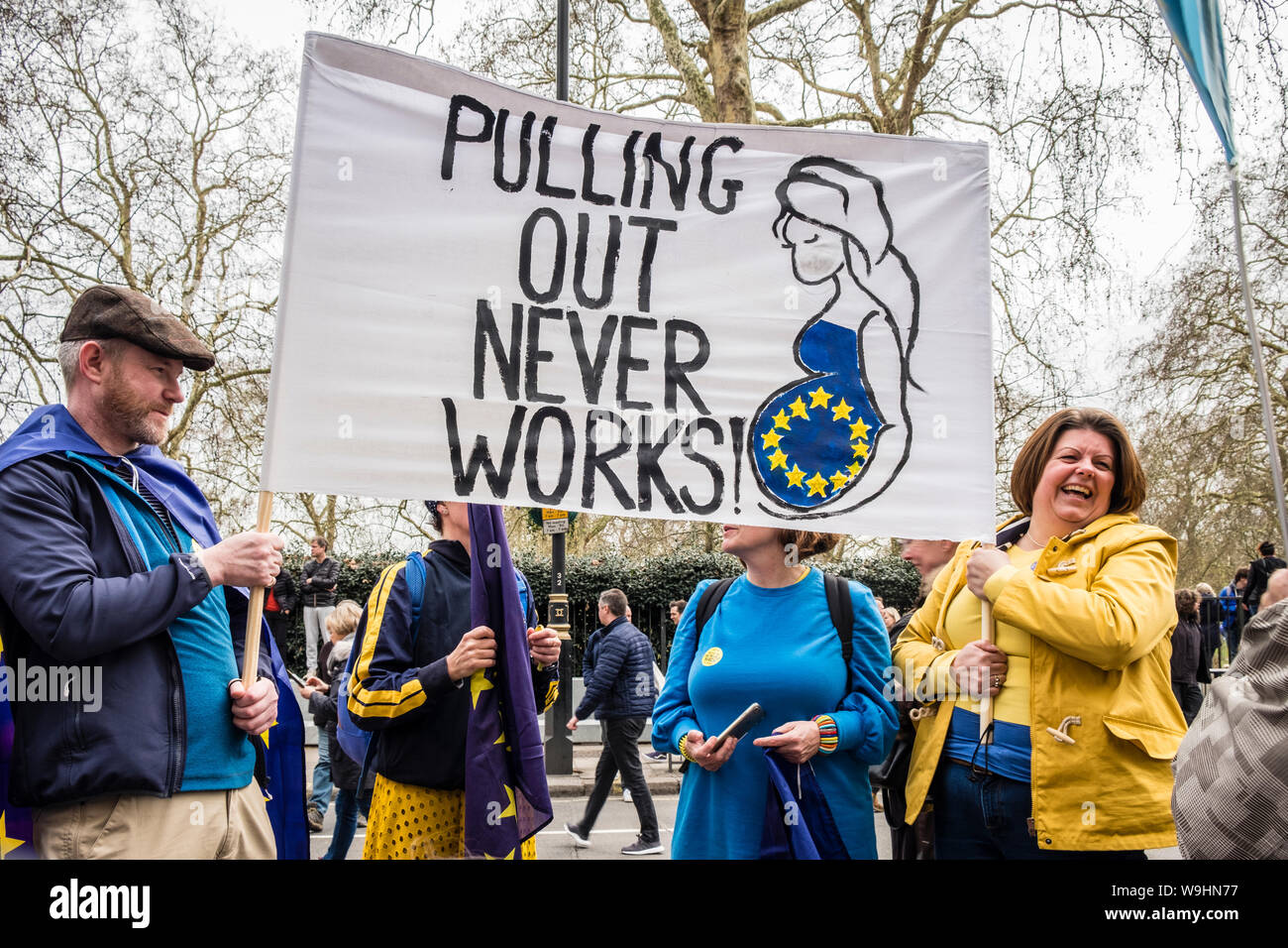 Demonstranten holding Banner, Abstimmung der März, 23. März 2019. London, England, GB, UK. Stockfoto