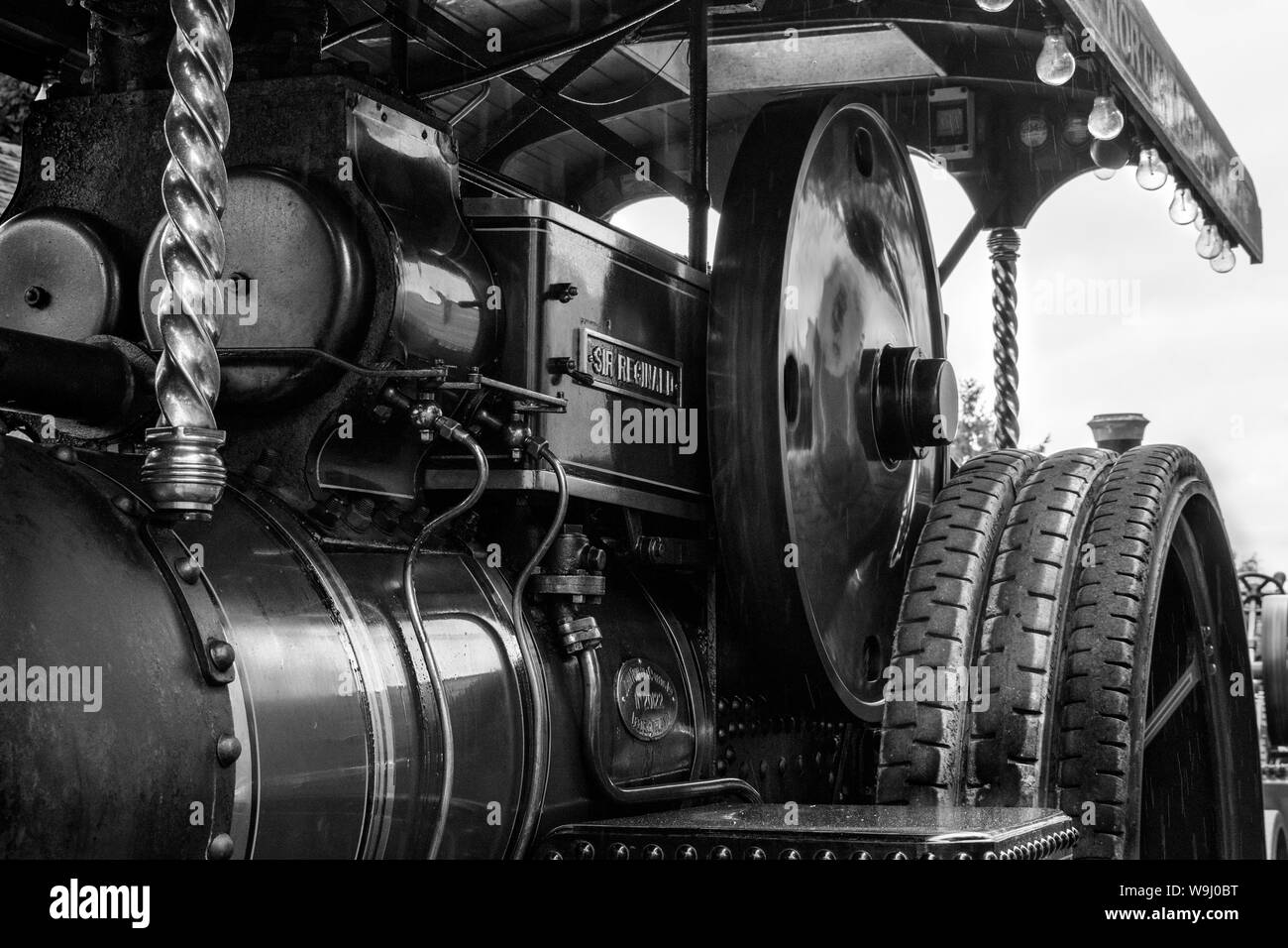 Teile einer Dampfmaschine in Nahaufnahme zeigt die schwierigen Details des Engineering Stockfoto