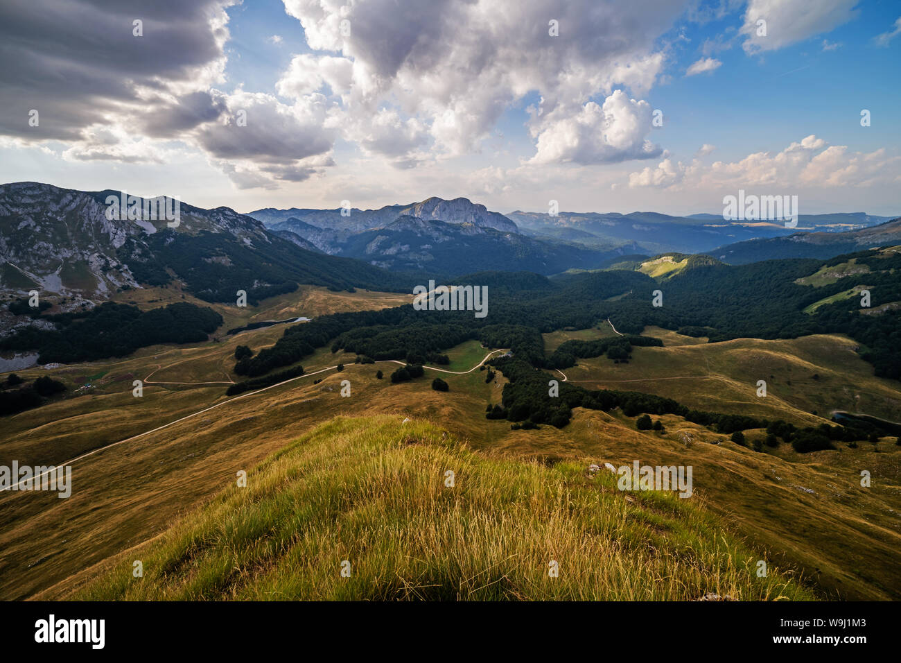 Blick vom Berg auf Zelengora Berg, Dinarischen Alpen, Bosnien und Herzegowina Stockfoto