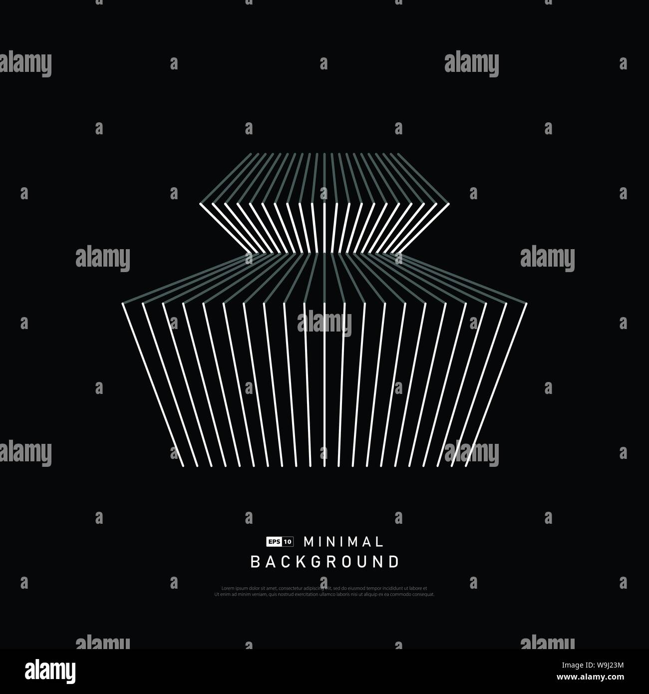 Abstrakte minimalen weißen Linien auf schwarzem Hintergrund design Vorlage. Einsatz für Abdeckung, Drucken, Flyer, Artwork. illustration Vector EPS 10. Stock Vektor
