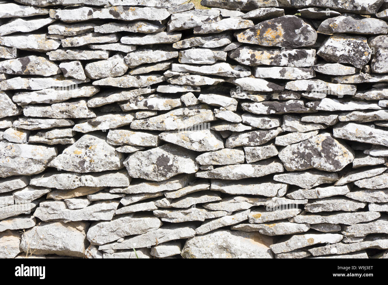 Nahaufnahme der Trockenmauer als Hintergrund Stockfoto