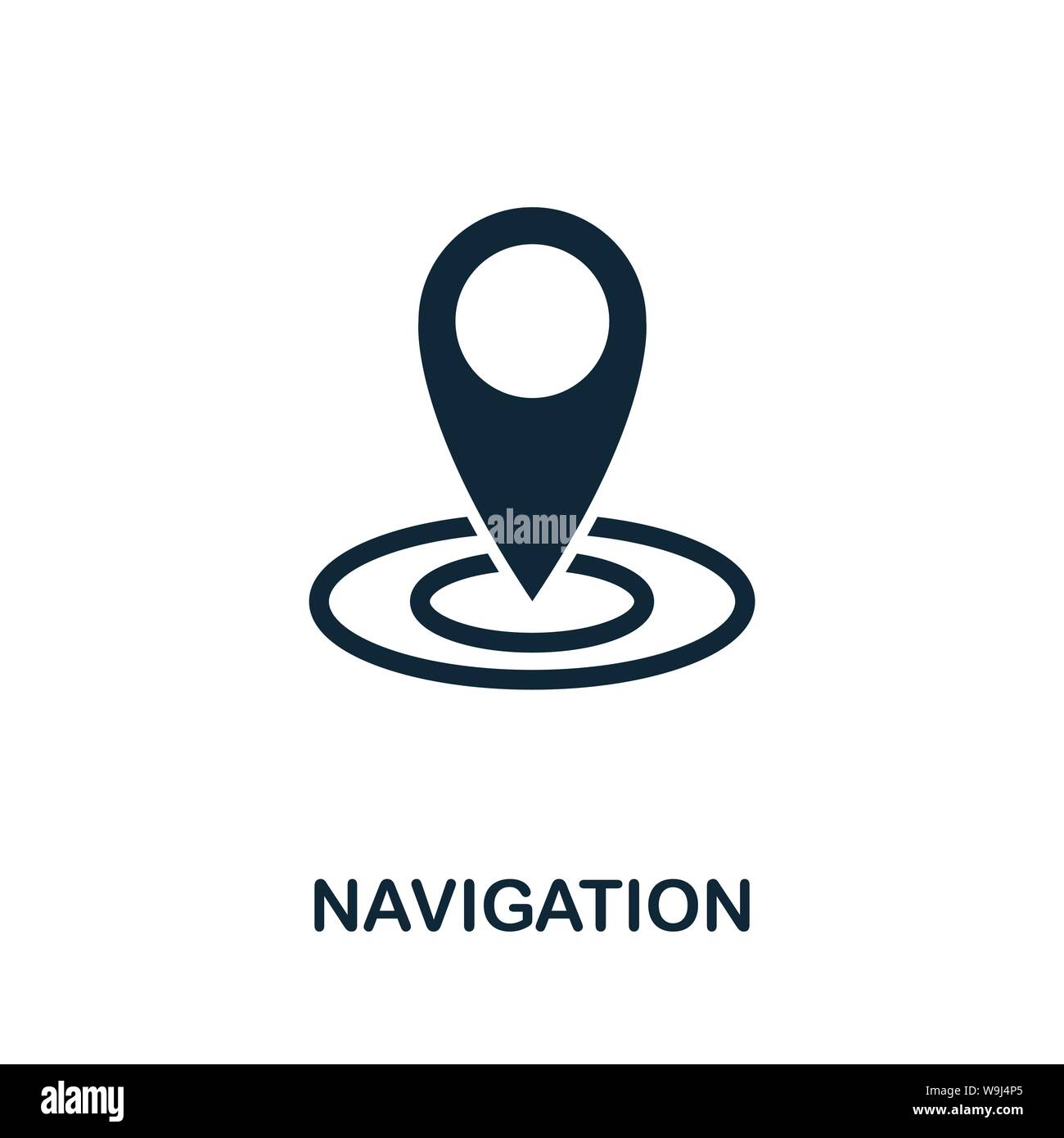 Navigation vektor Symbol. Kreative Zeichen von Seo und Entwicklung icons Collection. Gefüllte flache Navigation Symbol für Computer und mobile Stock Vektor