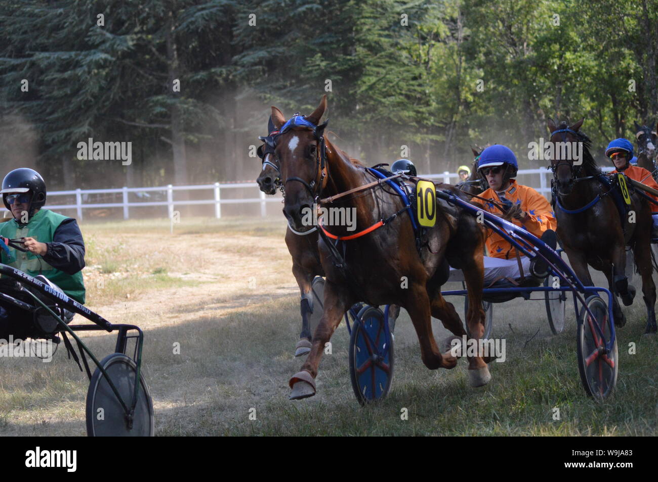 Pferderennbahn in Sault, Provence-Alpes-Côte d'Azur - Frankreich. 11. August 2019. Das einzige Pferd Rennen im Jahr Stockfoto