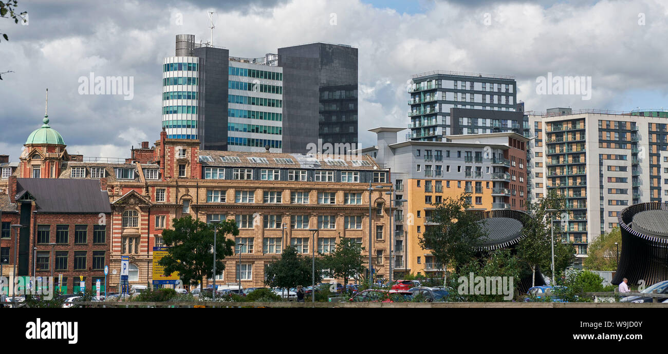 Die sich verändernden Skyline von Manchester, North West England, Großbritannien Stockfoto