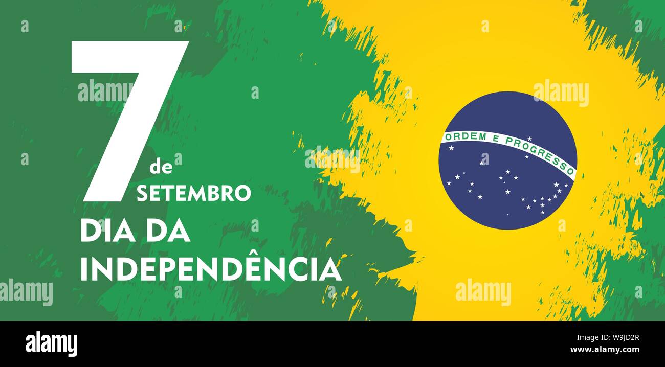 Brasilien Independence Day Feier Grußkarte Abbildung. Stock Vektor
