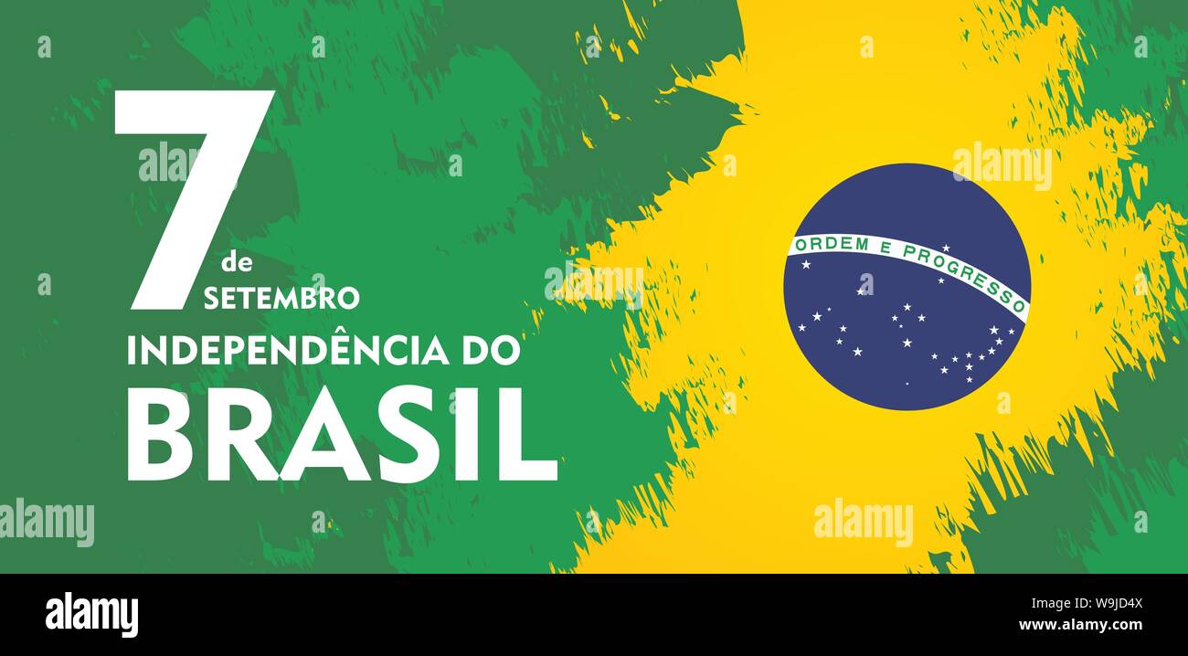 Brasilien Independence Day Feier Grußkarte Abbildung. Stock Vektor
