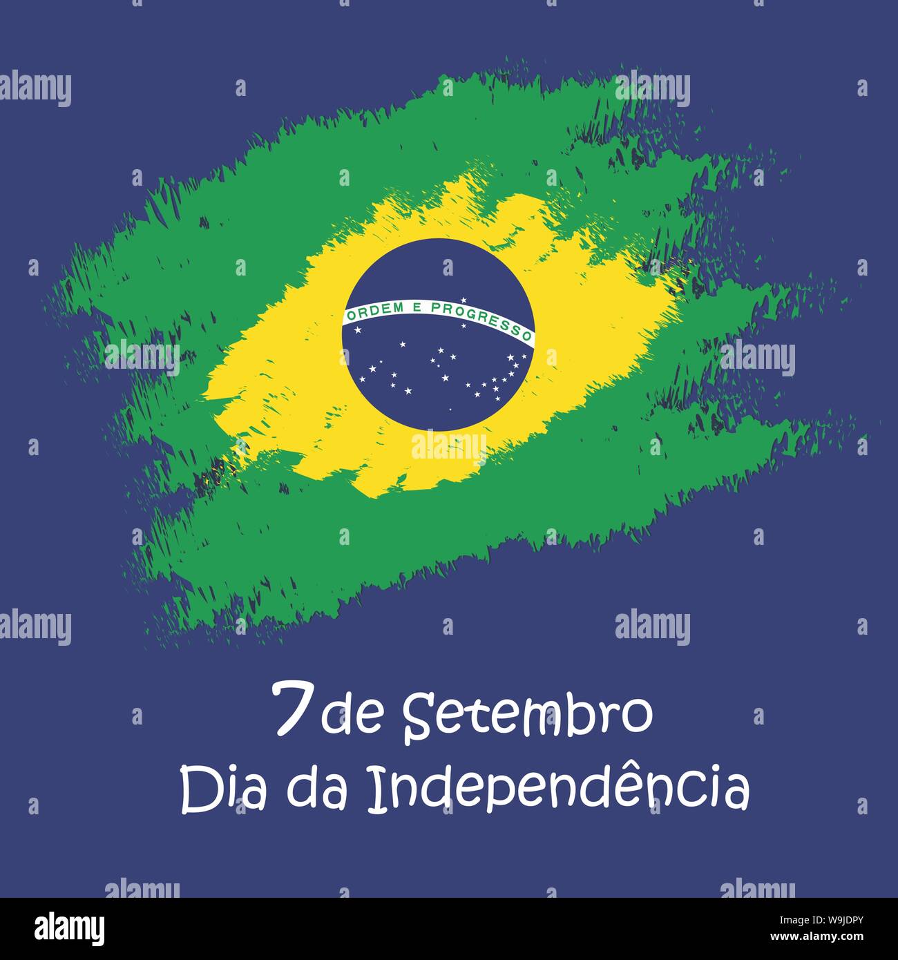 Brasilien Independence Day Feier Grußkarte Abbildung. Stock Vektor