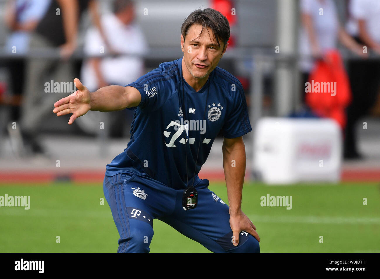 Rottach Egern, Deutschland. 14 Aug, 2019. Vorschau auf die Bundesliga Opener FC Bayern Munich-Hertha BSC Berlin. Archiv Foto; Niko Kovac (Trainer Bayern München), Geste, gibt Anweisungen, single Bild, single Motiv, halb Bild, halb Abbildung. Trainingslager FC Bayern München in Rottach Egern/Tegernsee. Fussball 1. Bundesliga, Saison 2018/2019, am 06.08.2019. | Verwendung der weltweiten Kredit: dpa/Alamy leben Nachrichten Stockfoto