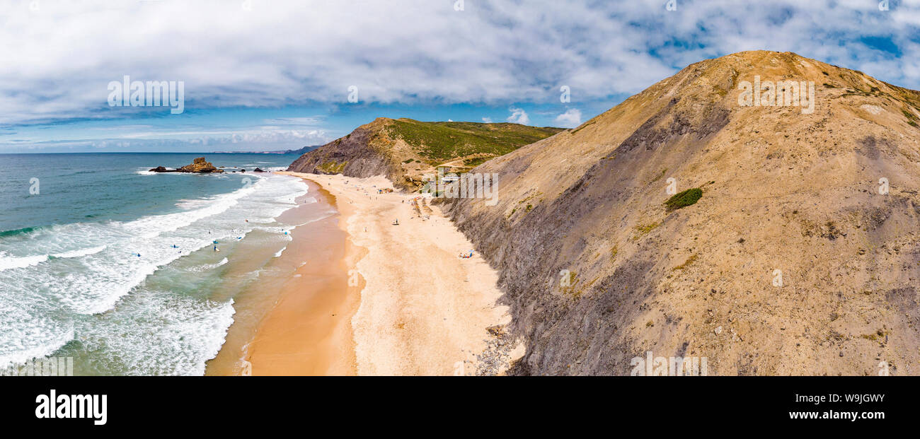 Praia Castelejo Strand, Vila do Bispo, Algarve, Portugal, 30071451 *** Local Caption *** Landschaft, Wasser, Frühling, Strand, Meer, Luftbild, Stockfoto