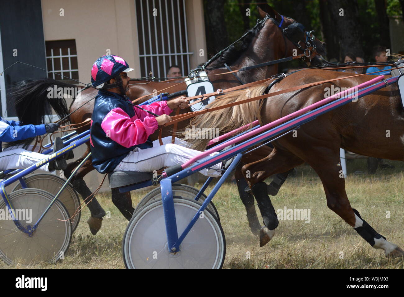 Pferderennbahn in Sault, Provence-Alpes-Côte d'Azur - Frankreich. 11. August 2019. Das einzige Pferd Rennen im Jahr Stockfoto
