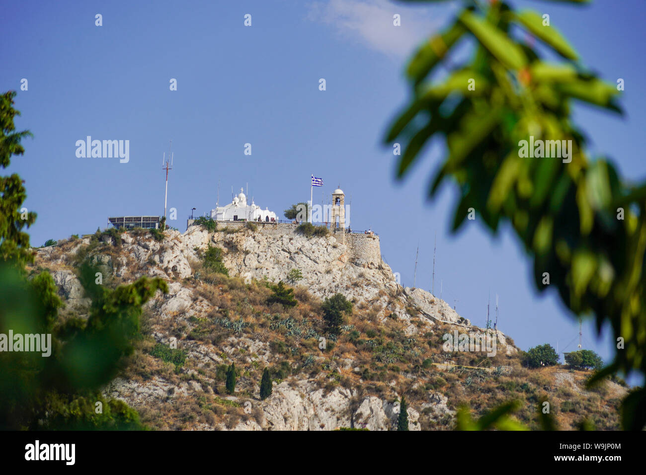 Agios Georgios (St. George) Kirche an der Spitze der Lycabettus Hügel in Athen, Griechenland Stockfoto