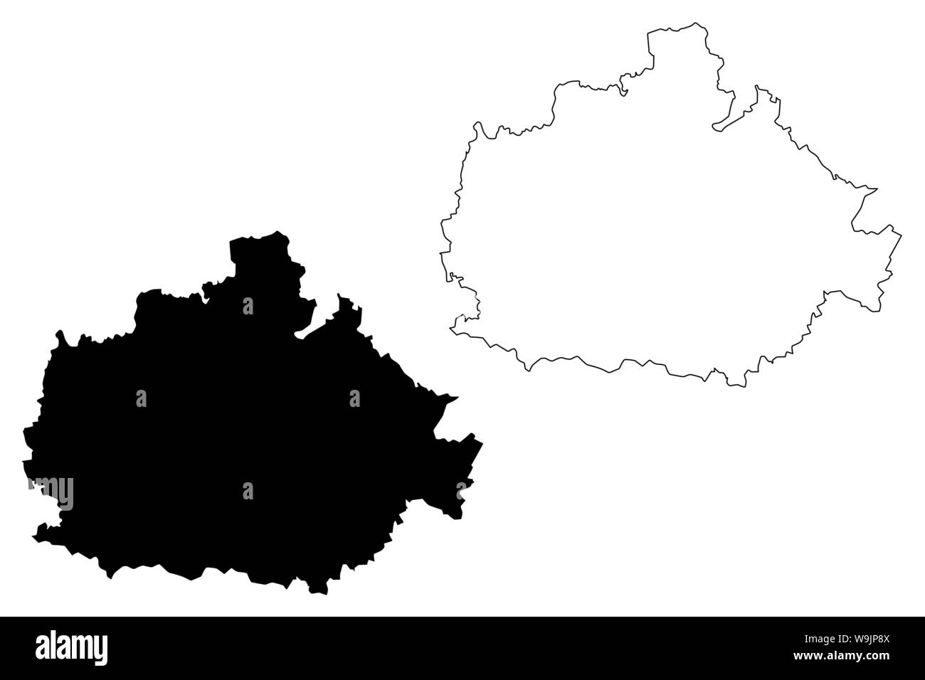 Komitat Baranya (Ungarn, ungarischen Grafschaften) Karte Vektor