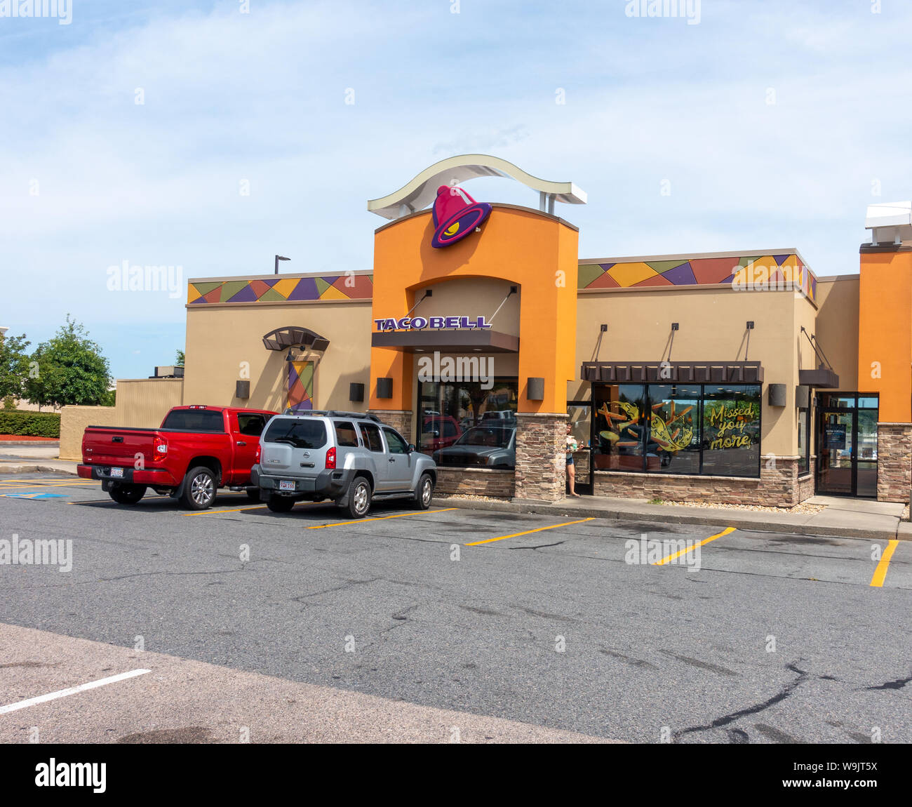 Taco Bell fast food Restaurant außen in Dartmouth, Massachusetts, USA Stockfoto