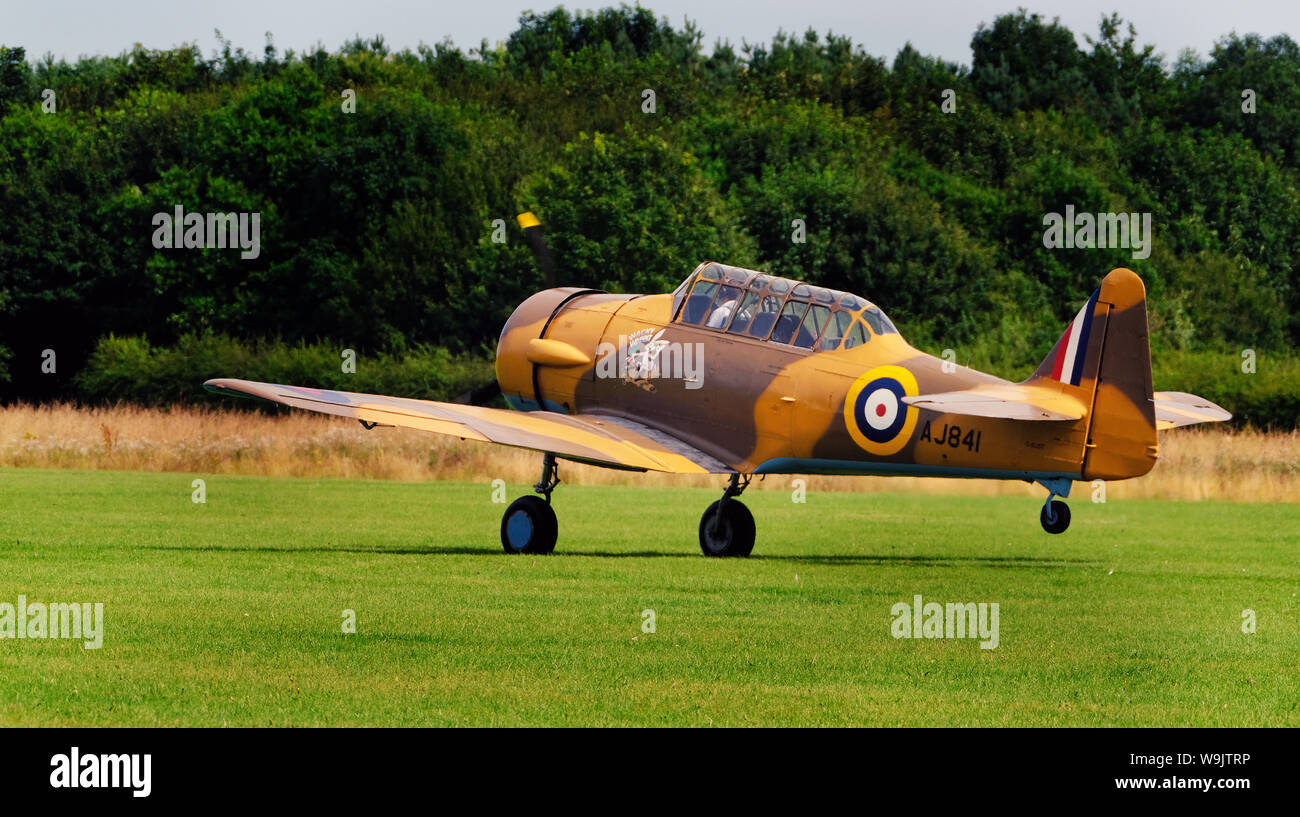 North American Harvard zweiten Weltkrieg erweiterte Pilotenausbildung Flugzeug. Auch als der Texaner bekannt. Stockfoto