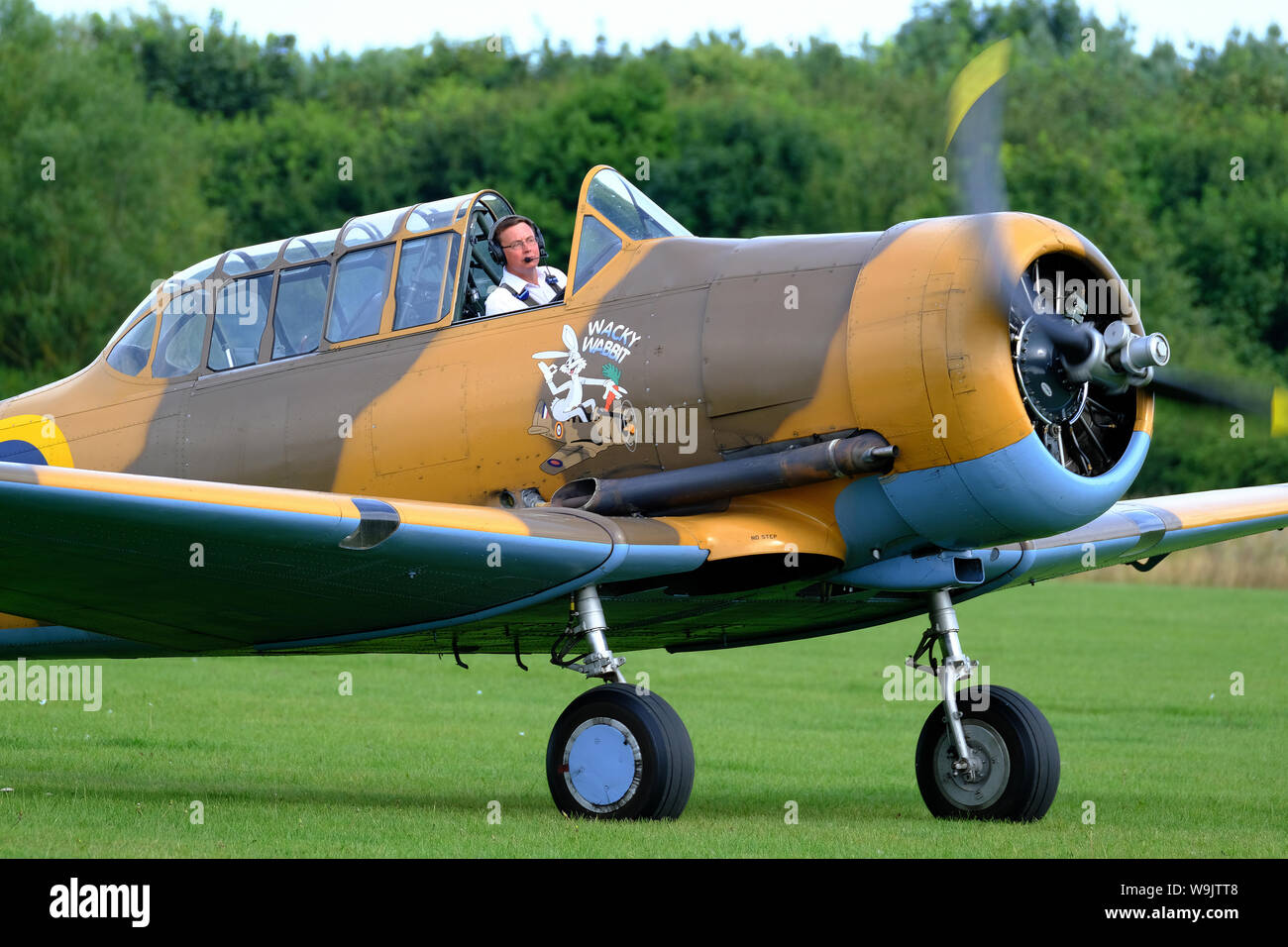 North American Harvard zweiten Weltkrieg erweiterte Pilotenausbildung Flugzeug. Auch als der Texaner bekannt. Stockfoto