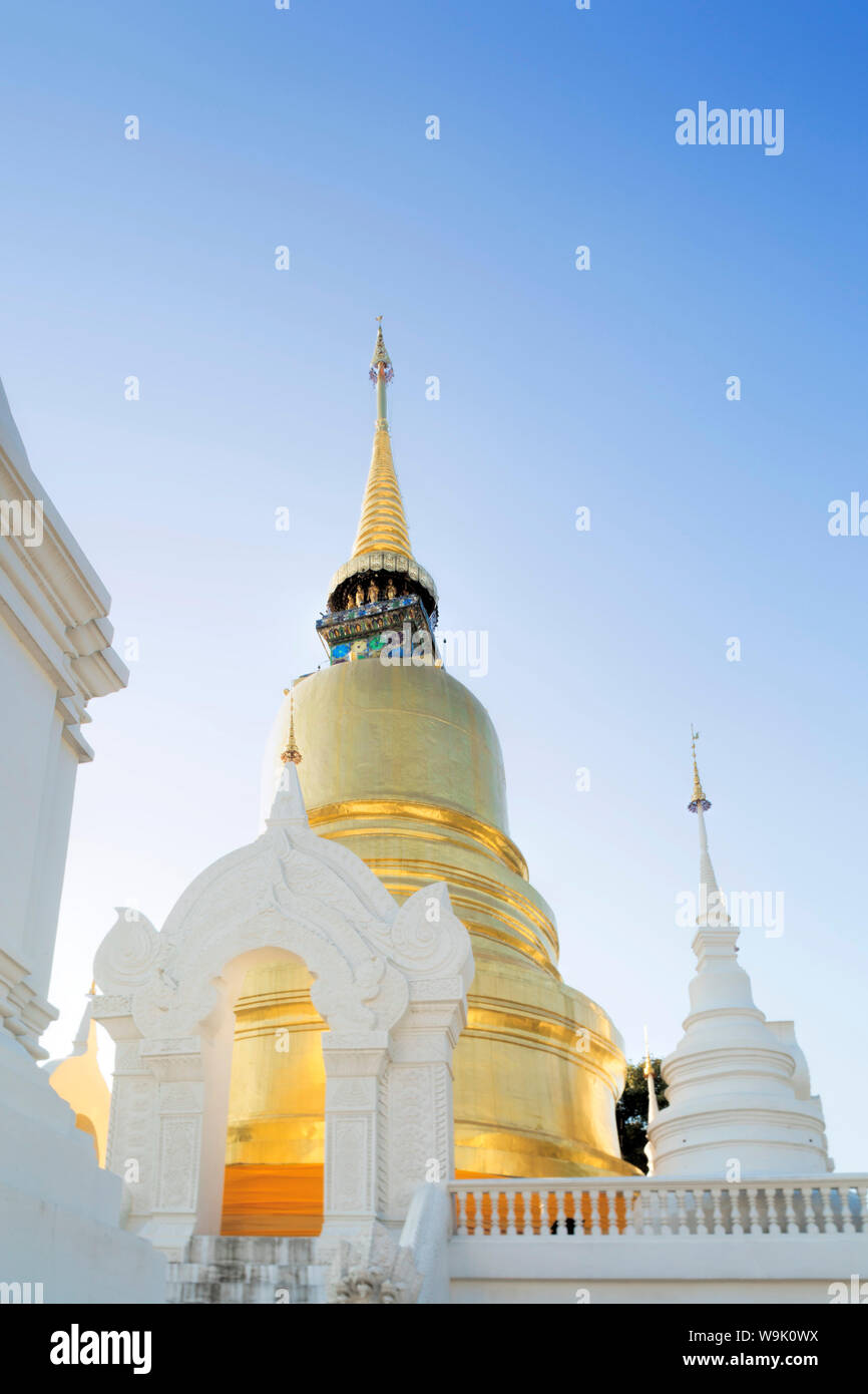 Chedis (Stupas) einen Tempel Wat Suan Dok, Chiang Mai, Thailand, Südostasien, Asien Stockfoto