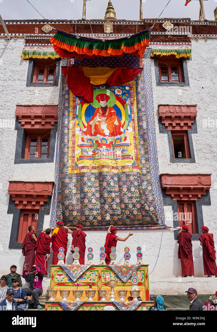Sarcred tanka in Hemis Kloster Festlich 2019, Ladakh. Stockfoto