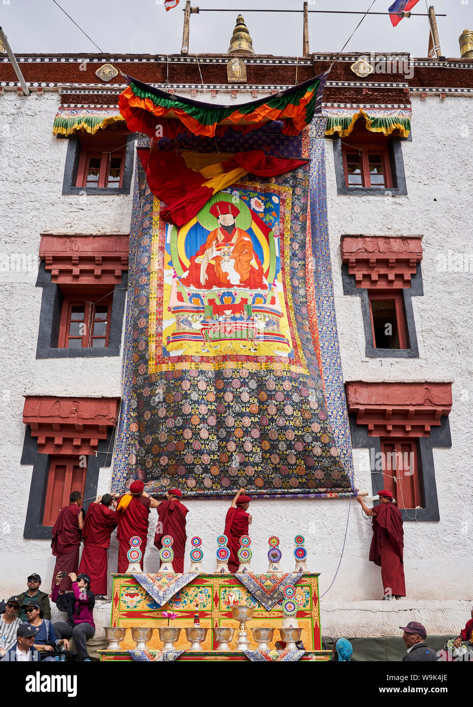 Sacred Tanka bei Hemis Kloster Festlich 2019, Ladakh. Stockfoto
