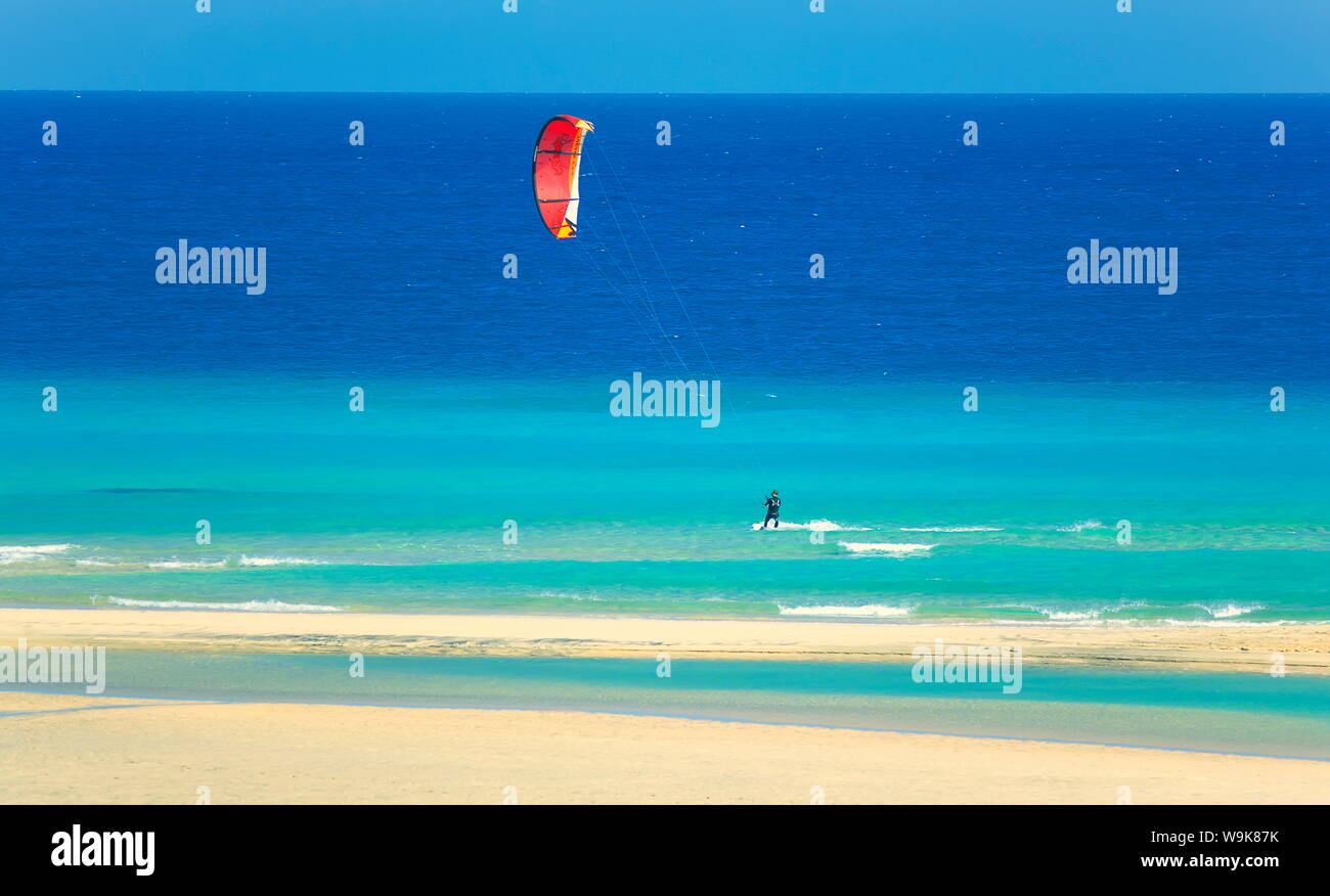 Wasser gleiten, sotovento Strand, Halbinsel Jandia, Fuerteventura, Kanarische Inseln, Spanien, Alantic, Europa Stockfoto