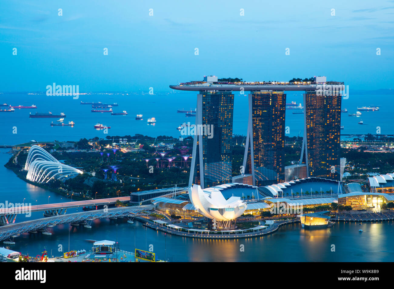 Marina Bay Sands Hotel und die Gärten an der Bucht, Singapur, Südostasien, Asien Stockfoto