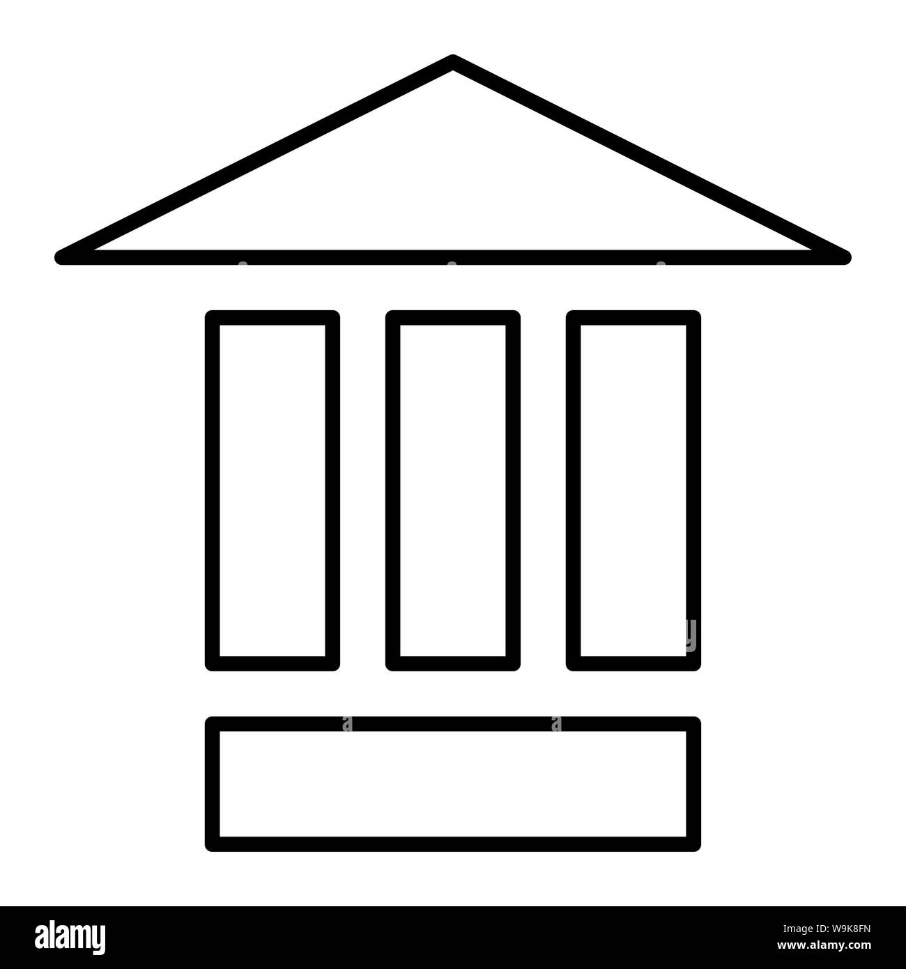 Bank Gebäude Linie Symbol auf weißem Hintergrund. Set Symbol in Farbe rhombus Tasten. Vector Illustration Stockfoto