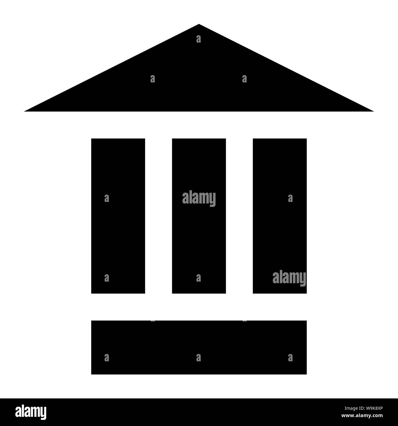 Bank Gebäude Linie Symbol auf weißem Hintergrund. Set Symbol in Farbe rhombus Tasten. Vector Illustration Stockfoto