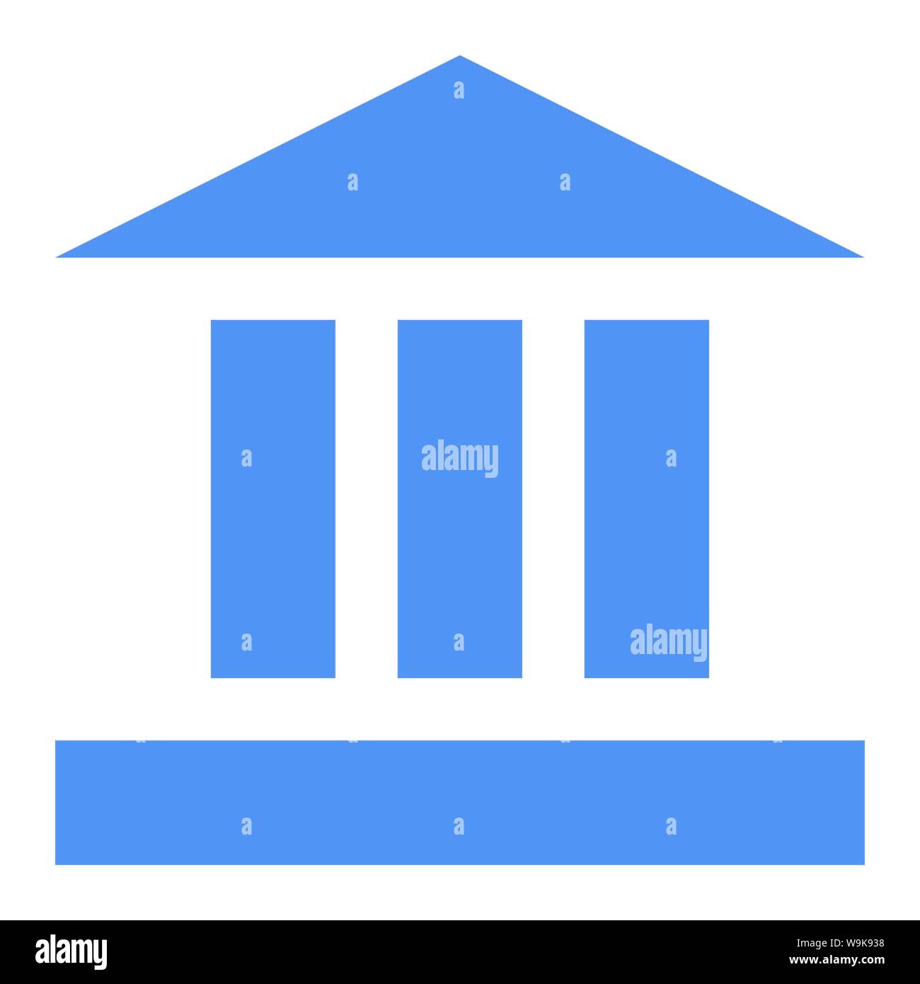 Bank Gebäude Linie Symbol auf weißem Hintergrund. Set Symbol in Farbe rhombus Tasten. Vector Illustration Stockfoto