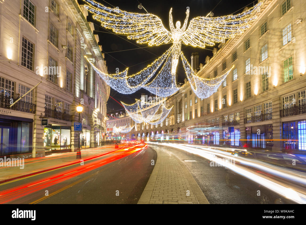 Weihnachtsbeleuchtung an der Regent Street, Westminster, London, England, Vereinigtes Königreich, Europa Stockfoto