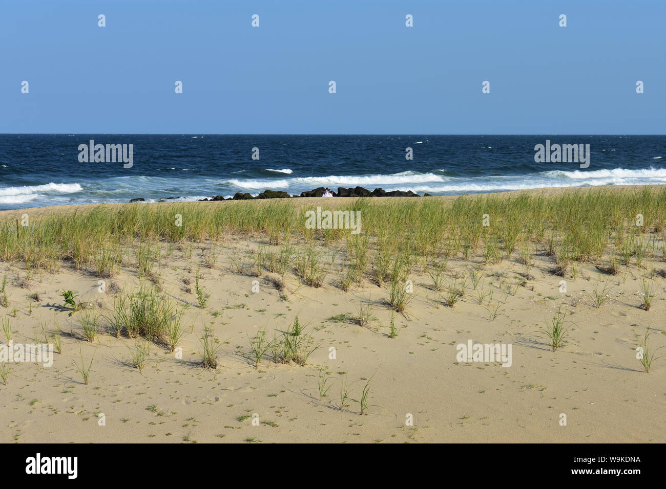 Ocean Waves at Sea Girt, ein New-jersey Strand, auf einem sonnigen Juli Tag-04 Stockfoto