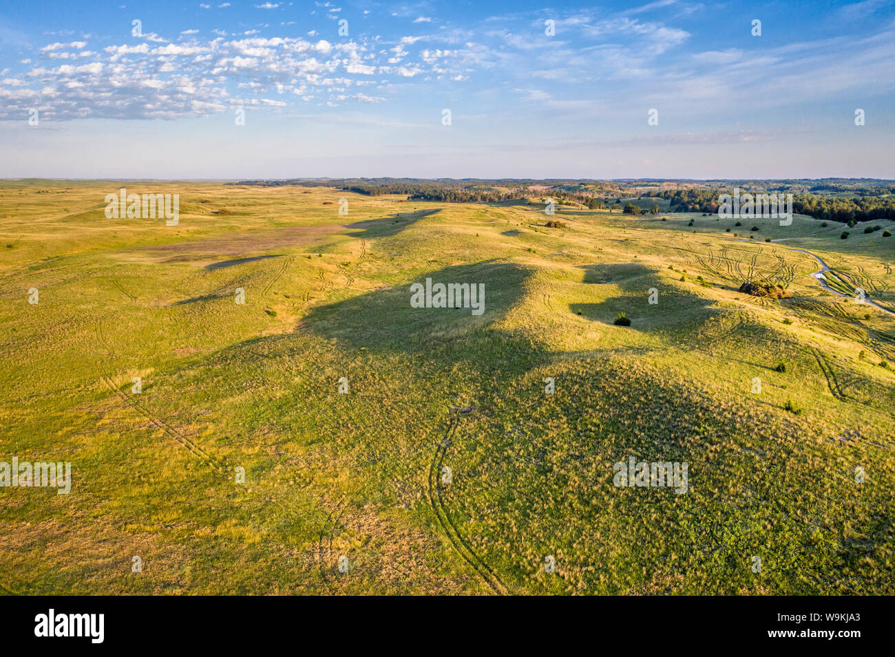 Sommer Sonnenaufgang über Nebraska Sandhills bei Nebraska National Forest Stockfoto