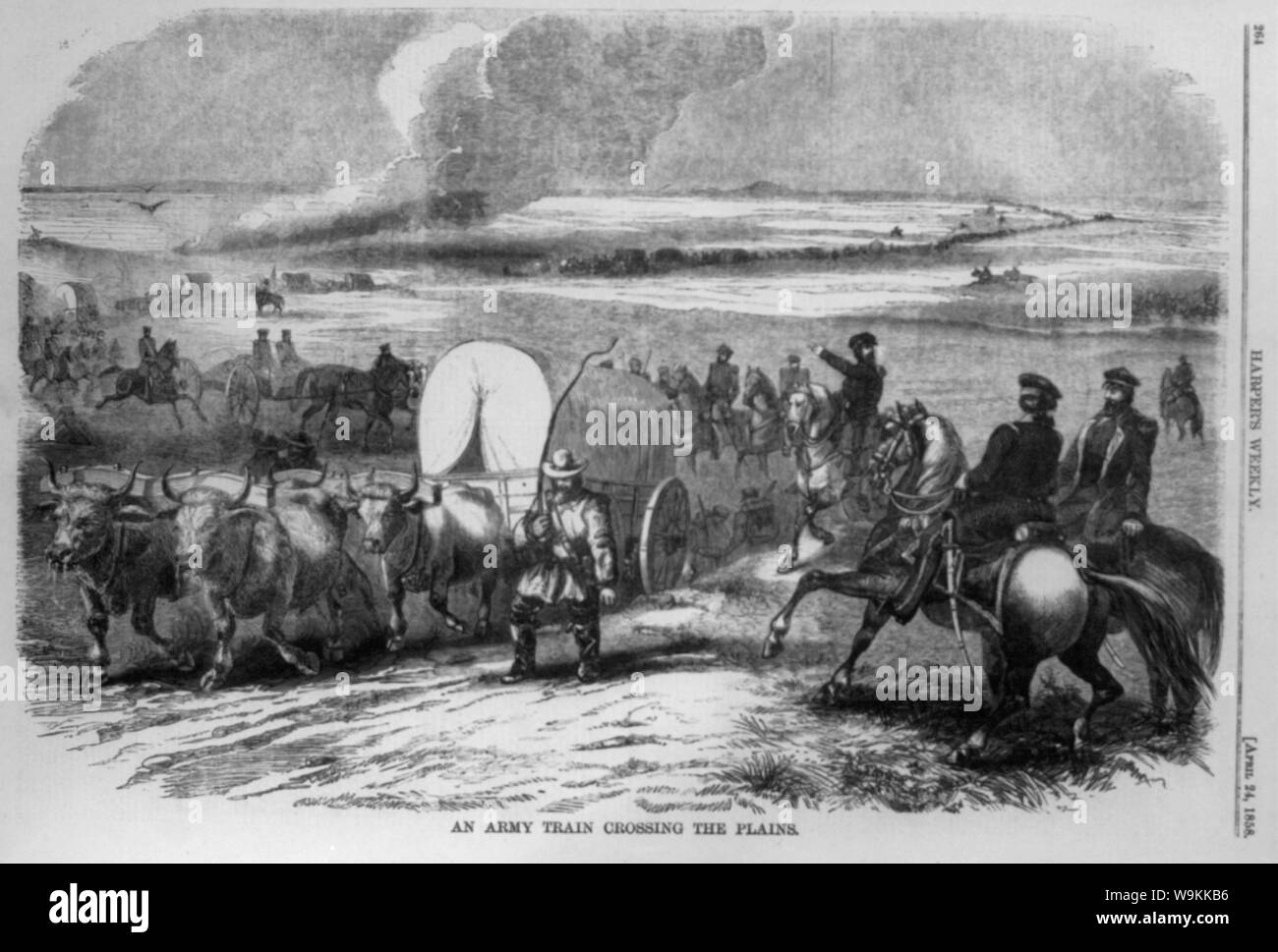 Eine Armee Zug [Planwagen und Artillerie] Überqueren der Plains [nach Utah] Stockfoto