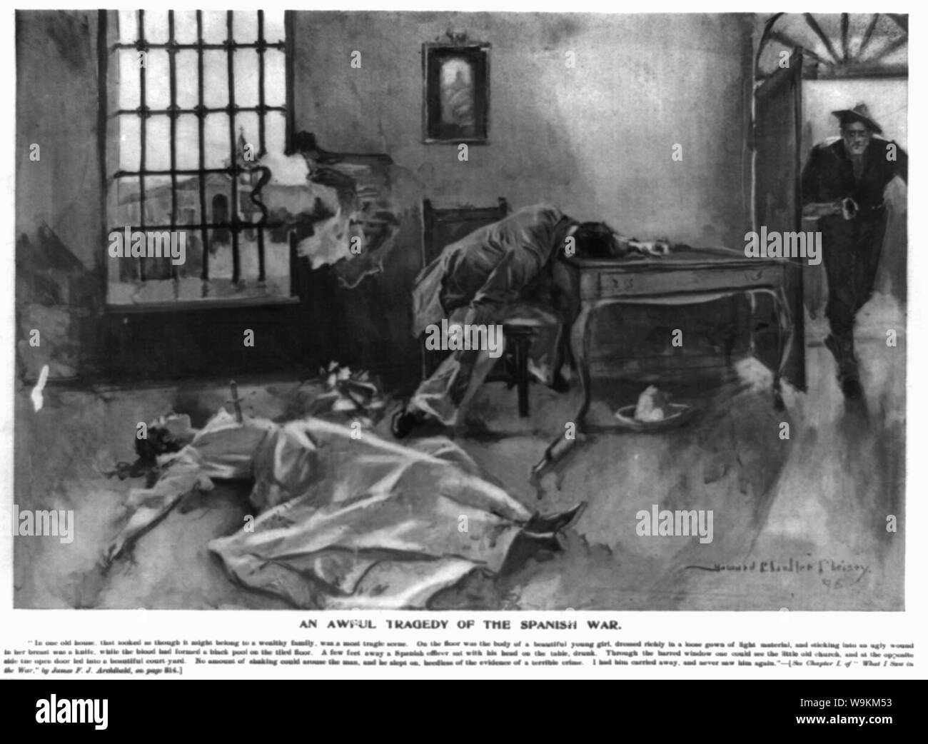 Eine schreckliche Tragödie der Spanischen Krieg/Howard Chandler Christy, "98. Stockfoto