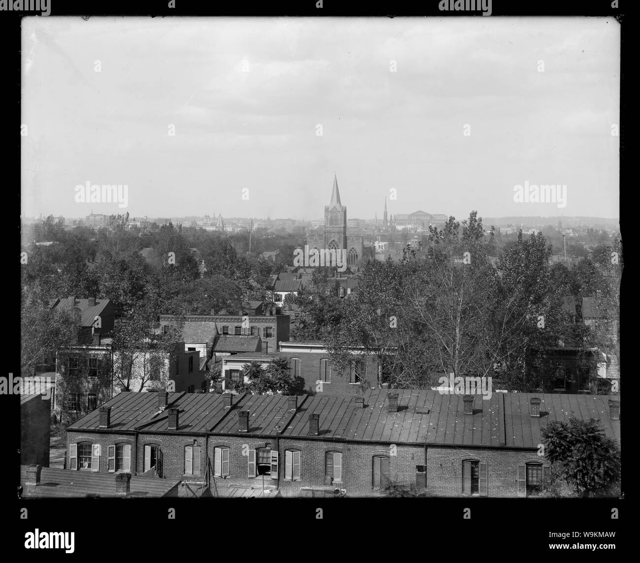 Eine erhöhte Ansicht von S.W., zur alten Gebäude suchen. Stockfoto