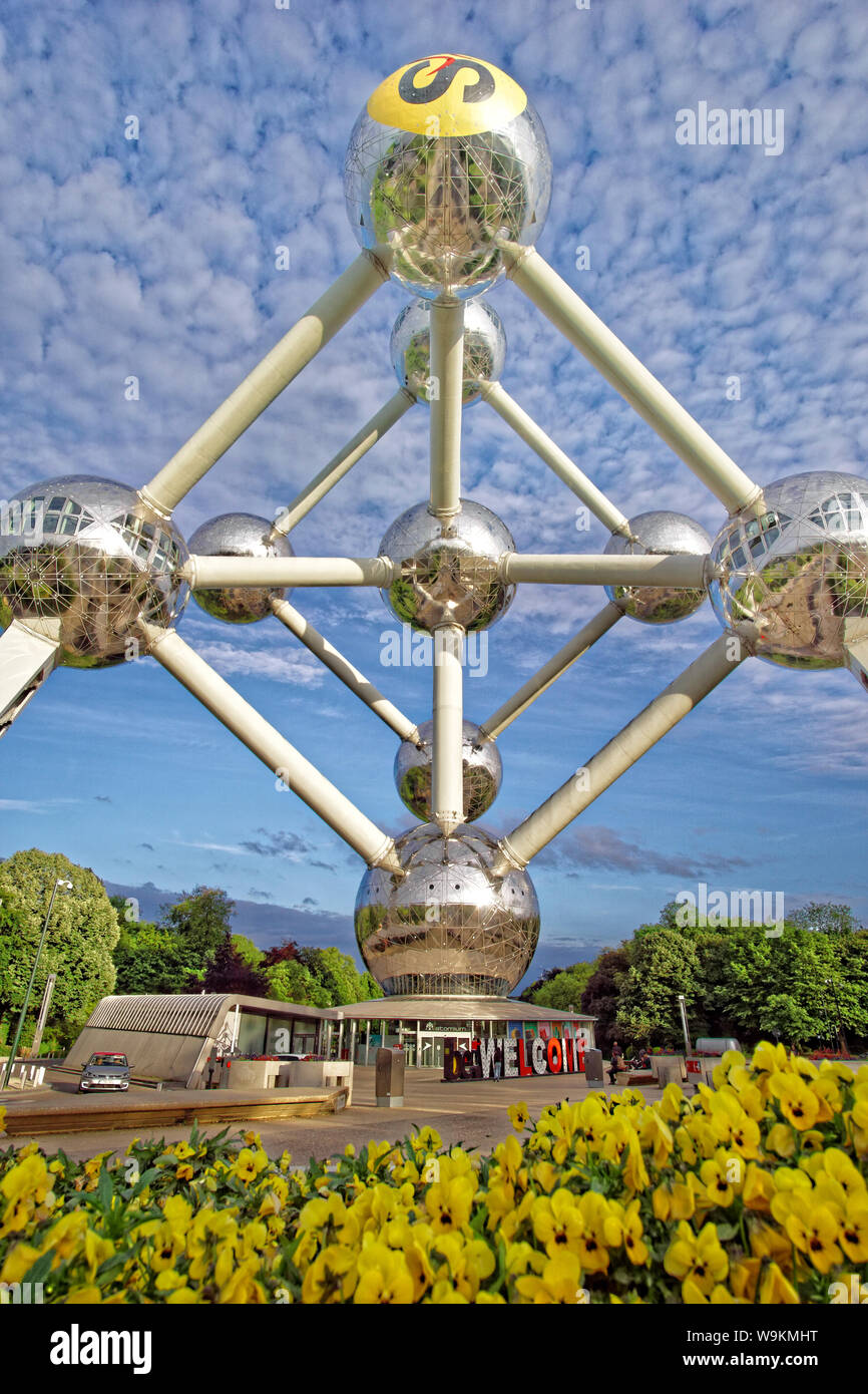 Brüssel Atomium, errichtet für die Weltausstellung 1958 in Brüssel, Belgien. Stockfoto
