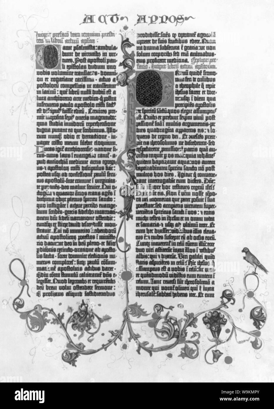 Die beleuchtete Seite des ... Gutenberg Bibel... Stockfoto