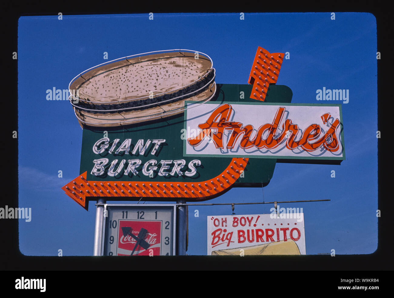 Andre's Giant Burger Zeichen, Bakersfield, Kalifornien Stockfoto