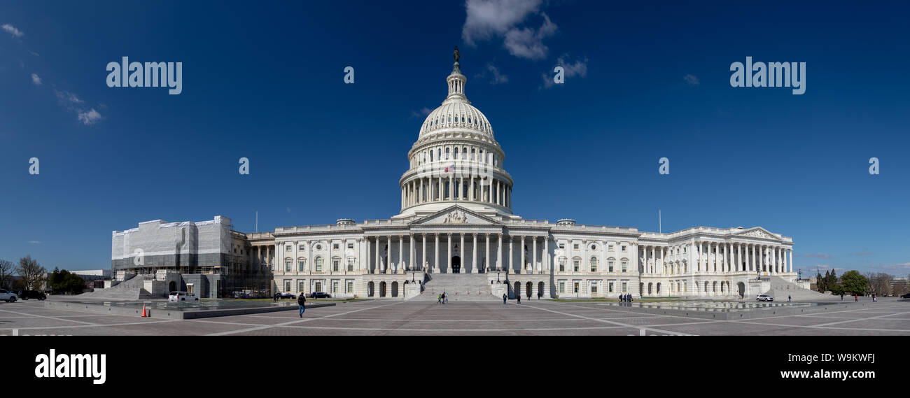 Ein Panorama Bild von der United States Capitol. Stockfoto